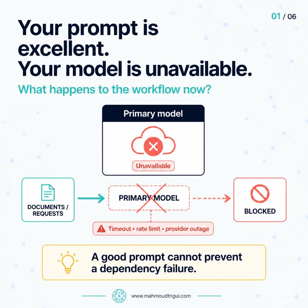 Your prompt is excellent. Your model is unavailable — what happens to the workflow now?