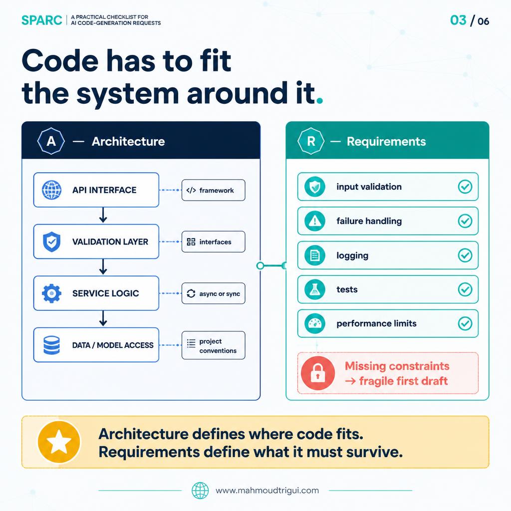 Architecture and Requirements: where the code fits and what it must survive