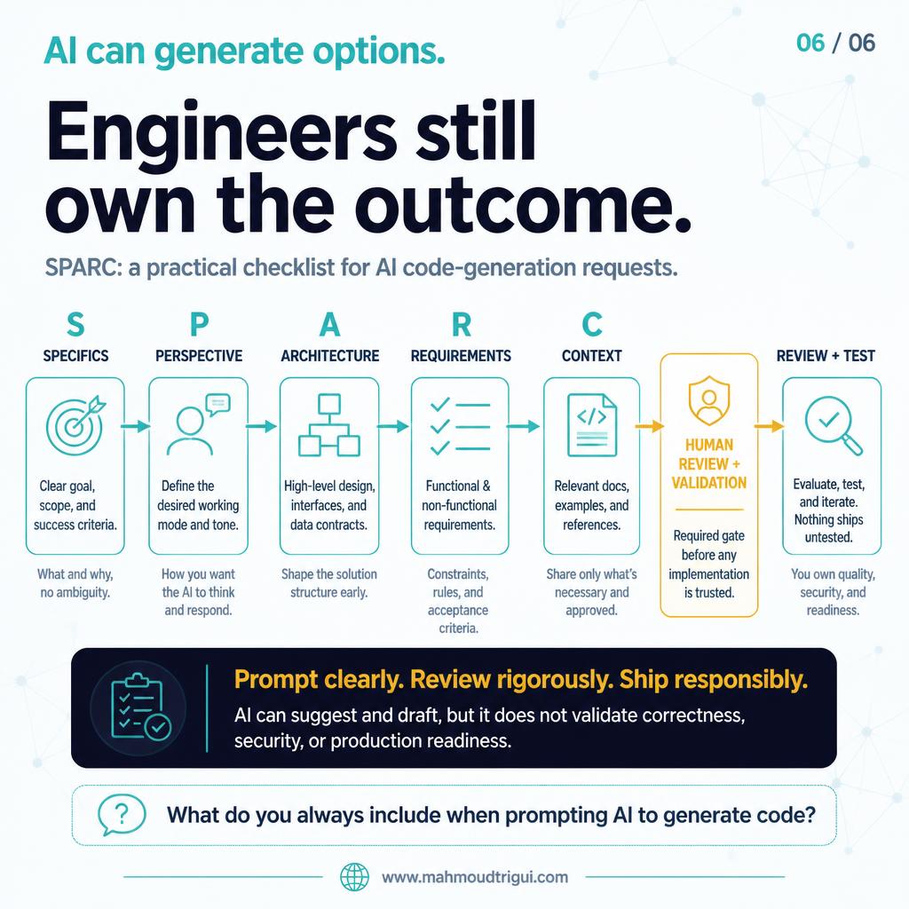 AI can generate options — engineers still own the outcome through human review and validation
