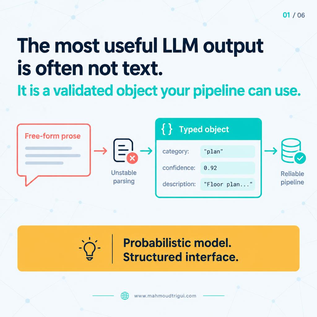 The most useful LLM output is often not text â€” it is a validated object your pipeline can use