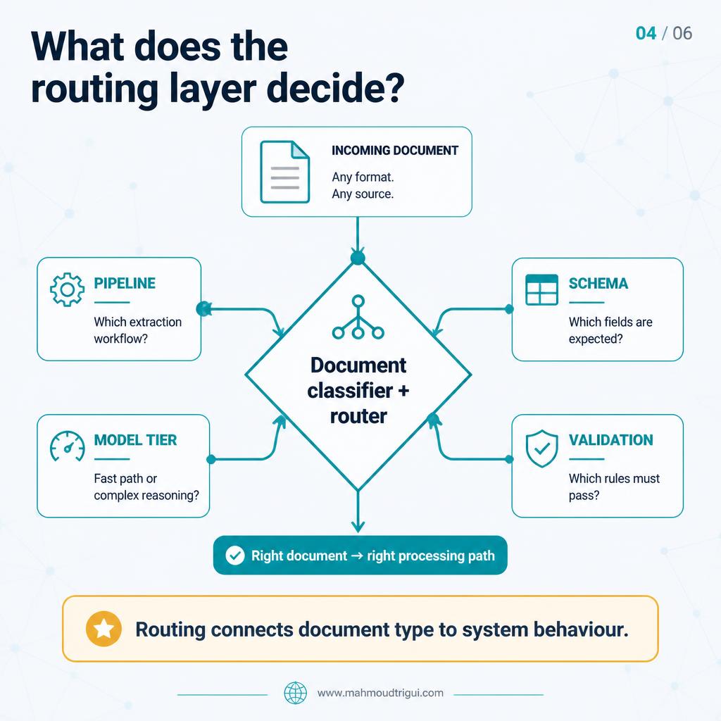 Different documents need different pipelines - invoices, contracts, identity documents, free-form letters