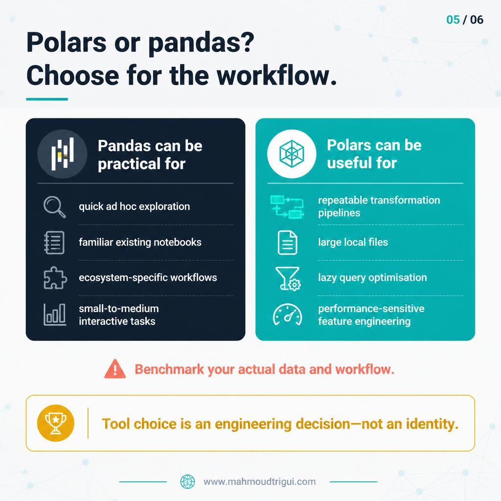 Polars or pandas — choose based on the workflow, benchmark your actual data